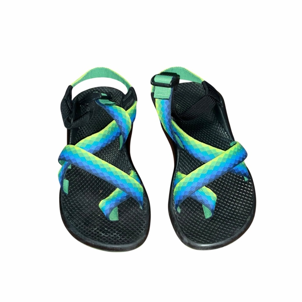 Chaco Z/2 Sandals Blue Green Strappy Toe Loop Outdoor Hiking Women’s 8